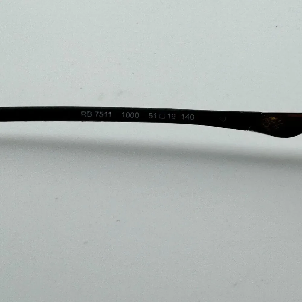 Ray-Ban RB 7511 1000‎ Eyeglasses Frames Mens Black Silver 49-19-140 H13375
